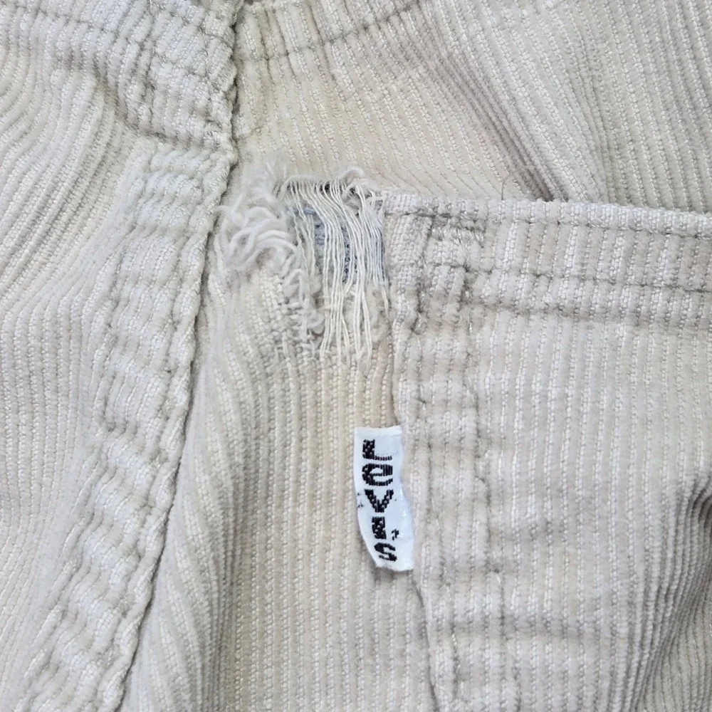 VTG 70s Levis‎ Corduroy Pants Men 33x30 Tan Cream Straight Leg Talon 42 Zipper